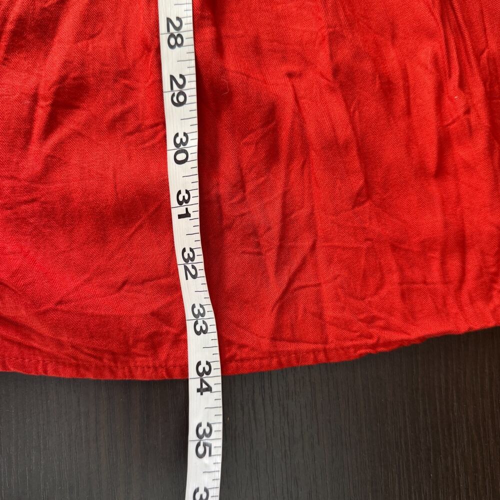 Double D Ranch Skirt Womens Small Tiered Western Vintage 90s Boho Red Orange - Picture 8 of 9